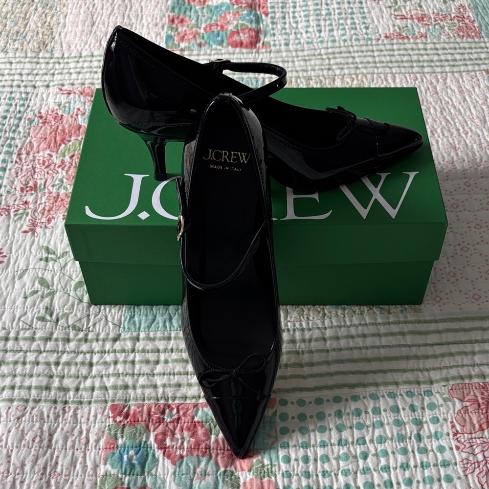 J. Crew NWT Women's Black Patent Heels